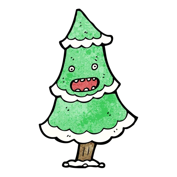 Parlando albero di Natale cartone animato — Vettoriale Stock
