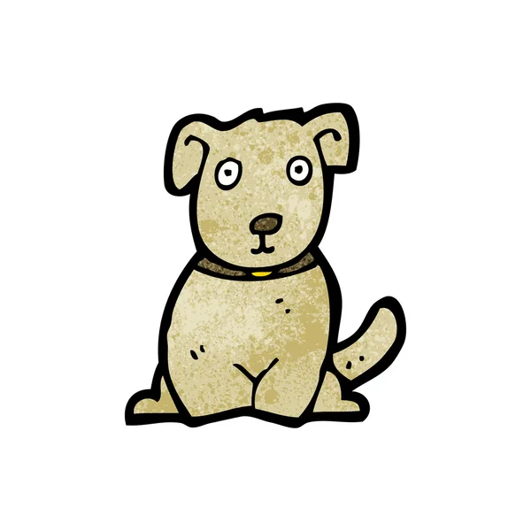 (versión raster) perro sentado de dibujos animados — Vector de stock