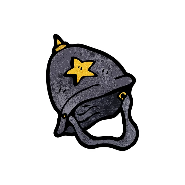 Caricatura del casco del policía británico — Vector de stock