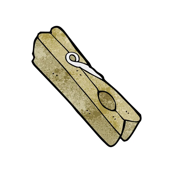 Pinza de madera de dibujos animados — Vector de stock