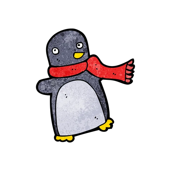 Pinguim em desenho animado cachecol — Vetor de Stock