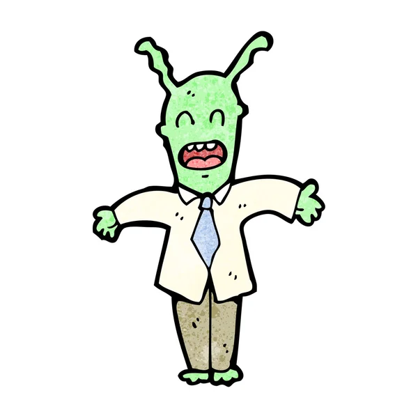 Alien-Chef-Karikatur — Stockvektor