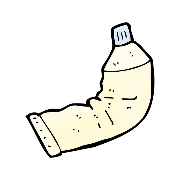 Kreslený vymačkaná tuba zubní pasty — Stockový vektor
