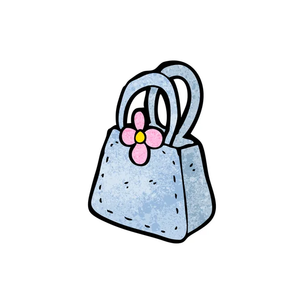 Bolsa de dibujos animados con flor — Vector de stock