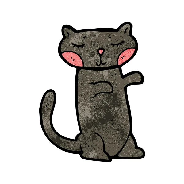 Zwarte kat cartoon — Stockvector
