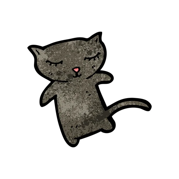 Pequeno desenho animado gato preto —  Vetores de Stock