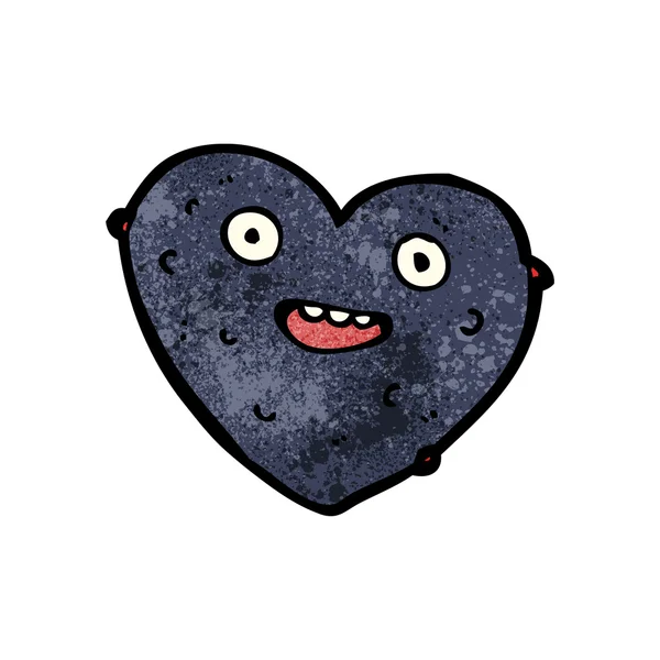 Desenhos animados coração preto — Vetor de Stock