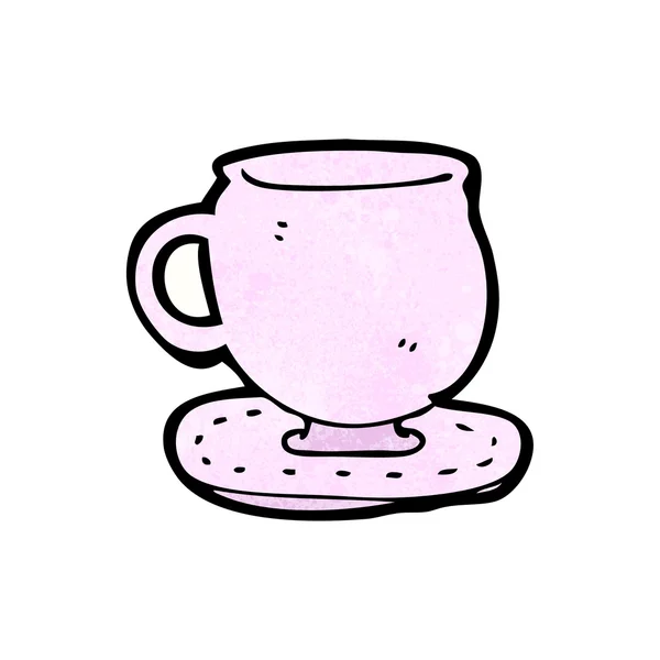 Tasse de dessin animé et soucoupe — Image vectorielle