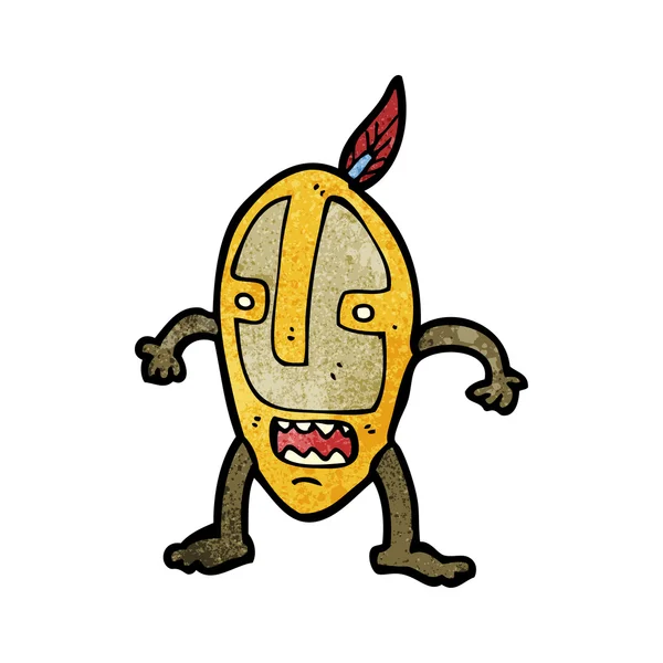 Aşiret şaman mask cartoon — Stok Vektör