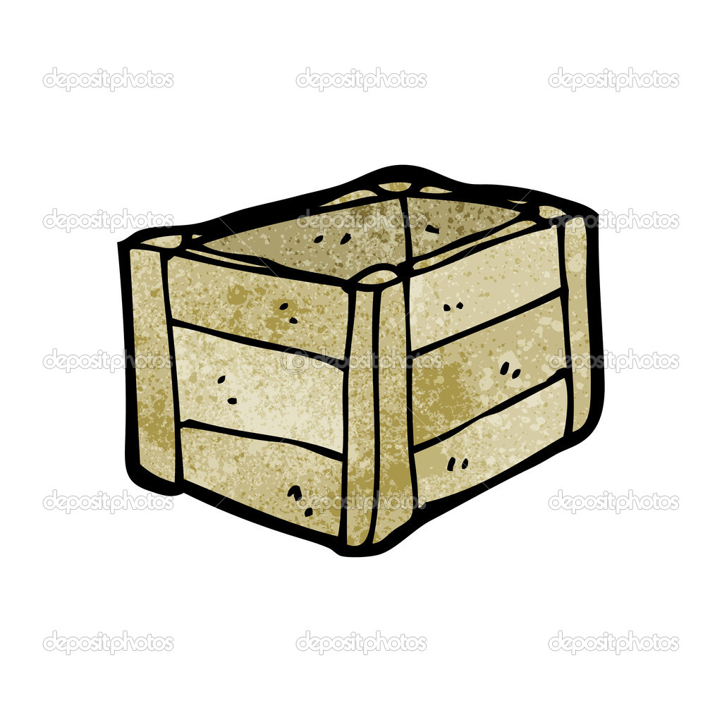 Wooden crate cartoon