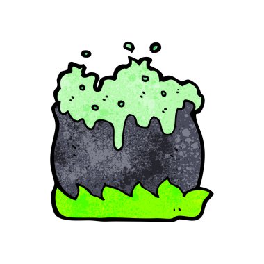 bir kazan çizimi yanıyor