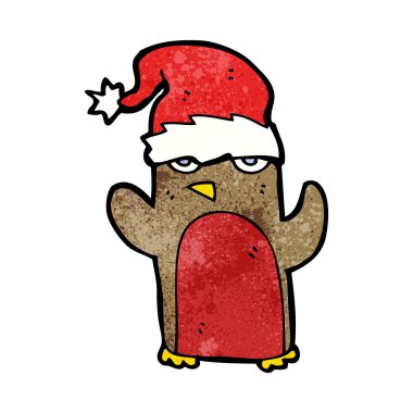 Xmas penguen karikatür
