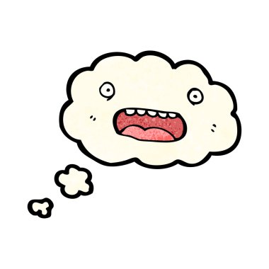 Retro düşünce bulutu çizgi film