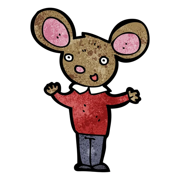 Mouse in clothes cartoon — Stock Vector