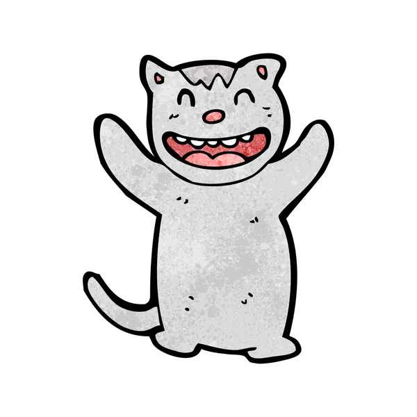 Cartoon grijnzende kat — Stockvector