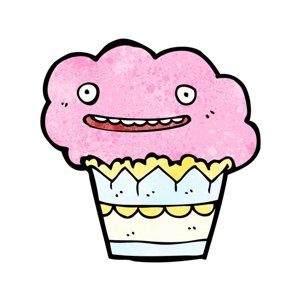 Gelukkig muffin cartoon — Stockvector