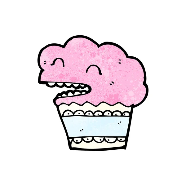 Laughing cupcake cartoon — Stock Vector