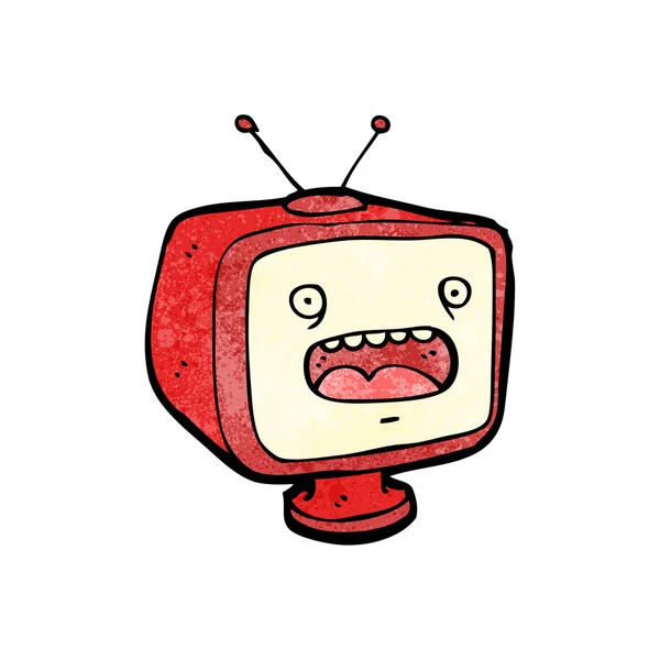 Geschokt televisie cartoon — Stockvector