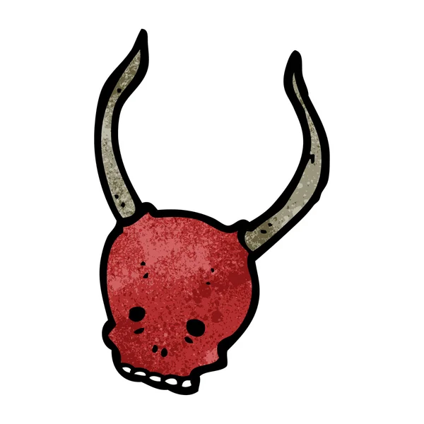 悪魔の頭骨の漫画 — ストックベクタ