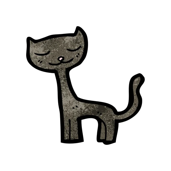 Suerte negro gato dibujos animados — Vector de stock
