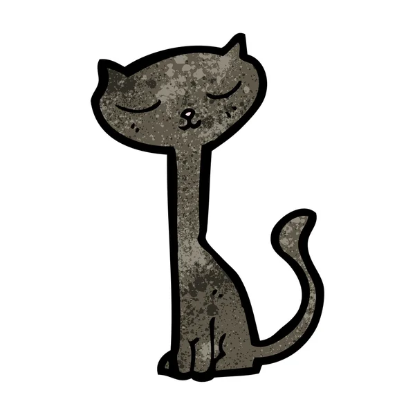 Suerte negro gato dibujos animados — Vector de stock