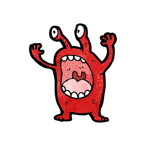Schreeuwen kleine monster cartoon — Stockvector