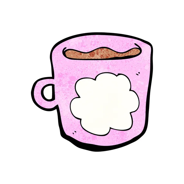 Pink Coffee Mug With A Cloud — Stock Vector