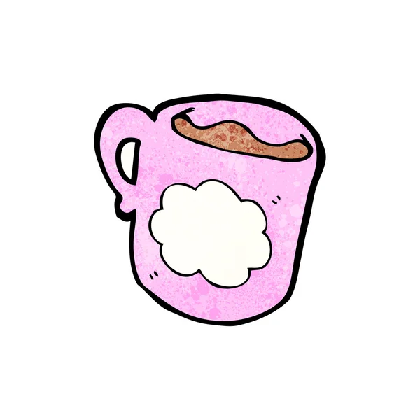 Caneca de café rosa com uma nuvem — Vetor de Stock