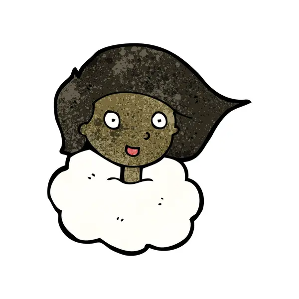 Head in clouds cartoon — Stock Vector