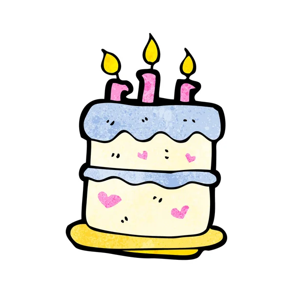 Cartoon birthday cake — Stock Vector