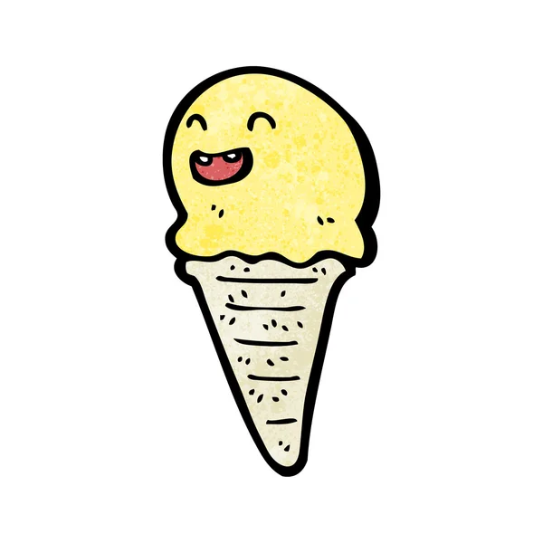 Feliz helado de dibujos animados — Vector de stock