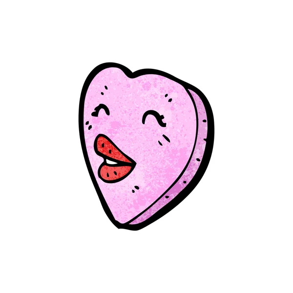 Bacio del cuore cartone animato — Vettoriale Stock