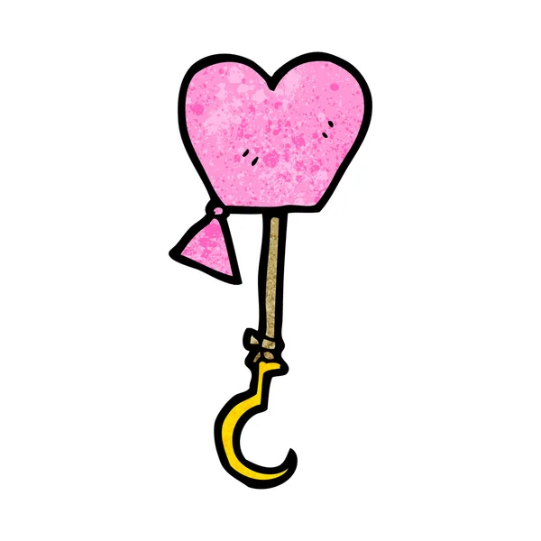 Amour crochet dessin animé — Image vectorielle