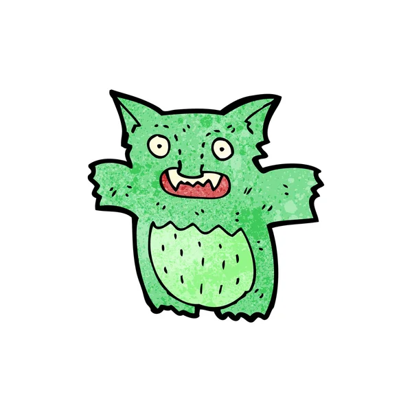 Petit monstre vert dessin animé — Image vectorielle