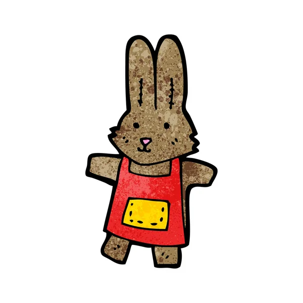 Kaninchen im Schürzen-Cartoon — Stockvektor