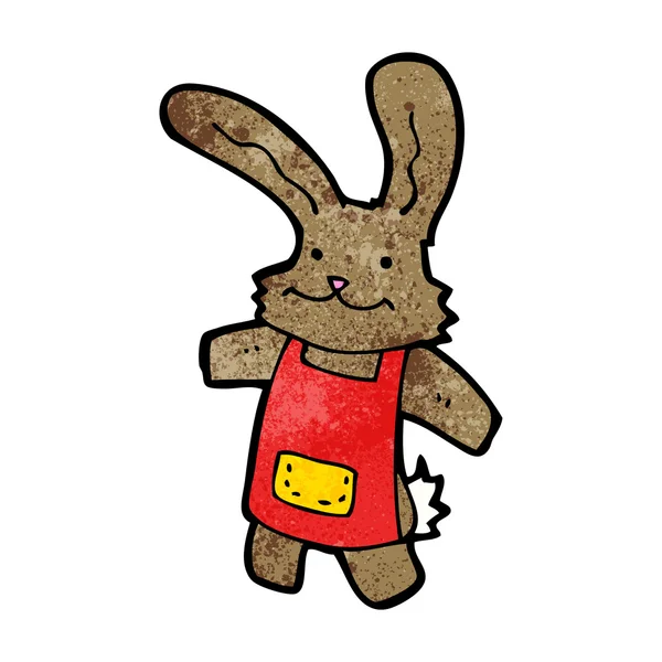 Rabbit in apron cartoon — Stock Vector