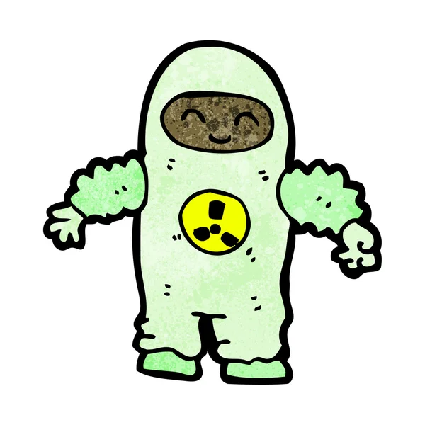 Man in radiation suit cartoon — Stock Vector