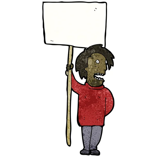 Caricature de manifestant — Image vectorielle