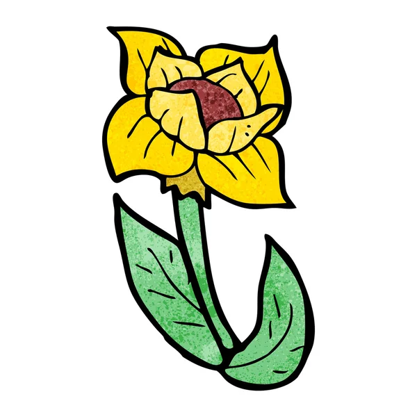 Flor amarilla con un tallo — Vector de stock