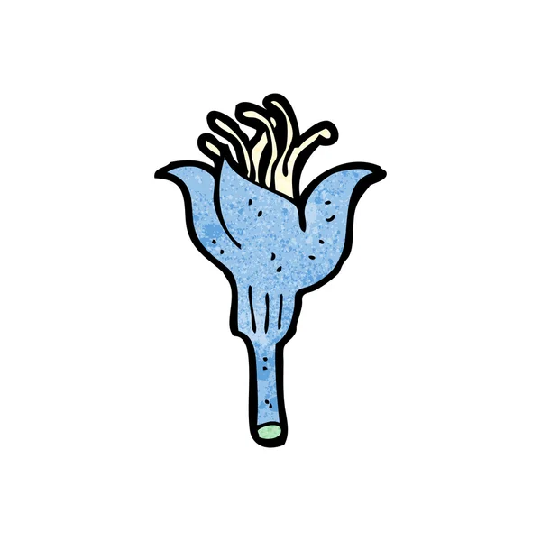 ブルーベルの花の頭の漫画 — ストックベクタ