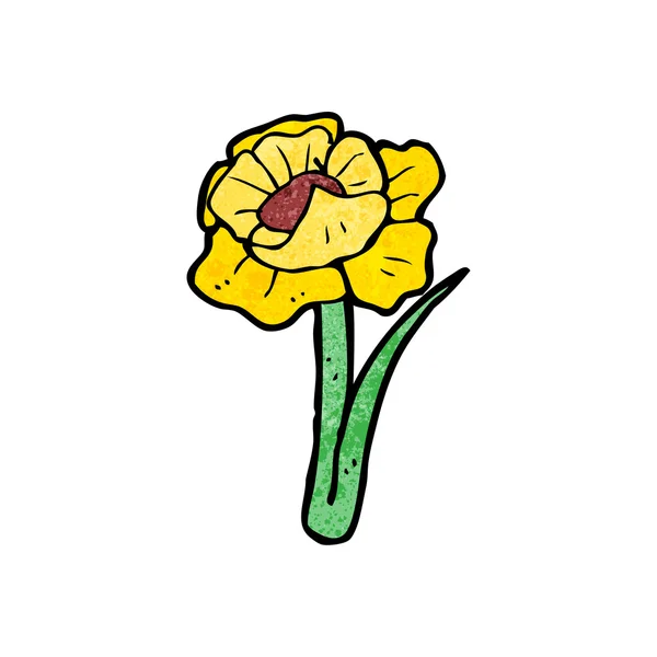 Gelbe Blume mit Stiel — Stockvektor