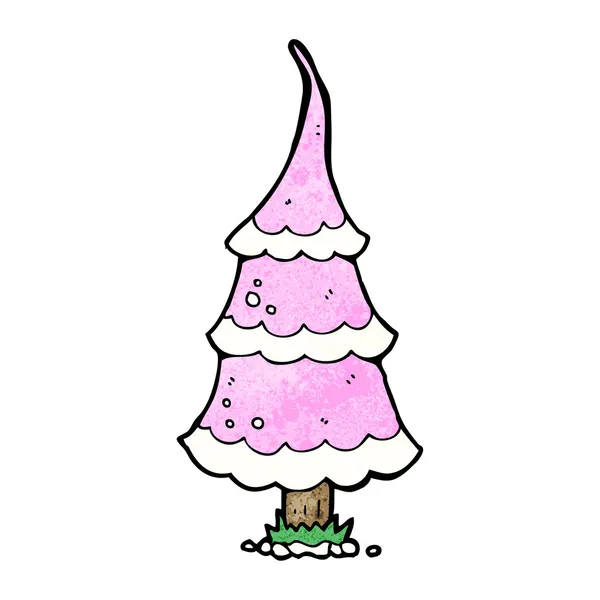 Cartoon Pink Xmas Tree — Stock Vector