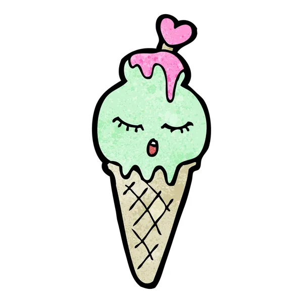 Personaje de dibujos animados de helado retro — Vector de stock