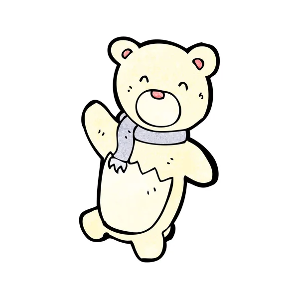 Urso polar desenho animado de pelúcia — Vetor de Stock