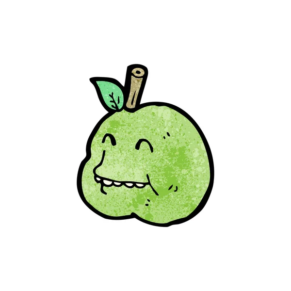 Dibujos animados de una mascota de manzana verde — Archivo Imágenes Vectoriales