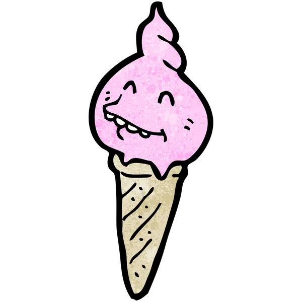 Cartoon Of A Waffle Ice Cream Cone Mascot — Διανυσματικό Αρχείο