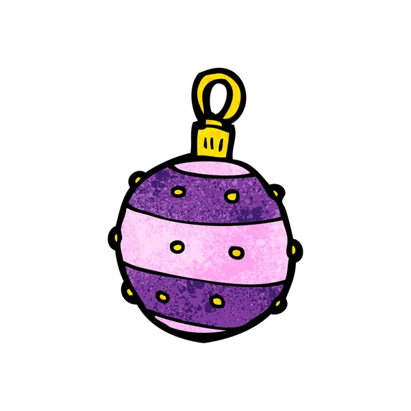 Cartoon Viola Natale Bauble — Vettoriale Stock