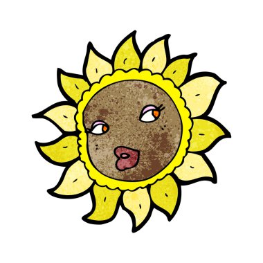 Oldukça ayçiçeği karikatür (raster sürüm)