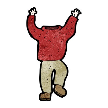 (raster versiyonu) karikatür başsız adam
