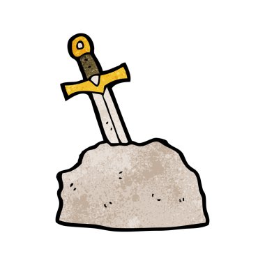 Kılıç taş karikatür (raster sürüm)